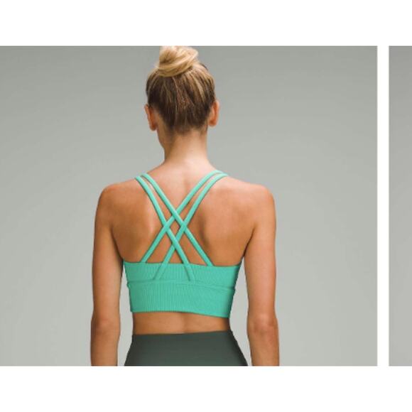 Lululemon Energy Ribbed Longline Bra  Paradise Green size 14 - Picture 1 of 6